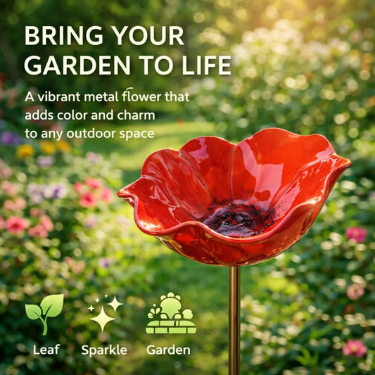 Poppy Metal Garden Stake